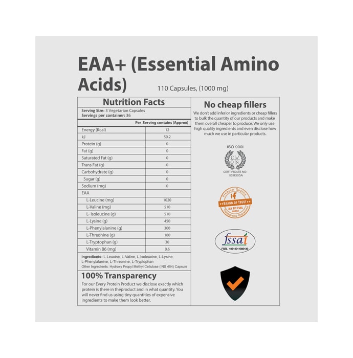 My FitFuel EAA (Essential Amino Acid) Plus Capsule (110'S)