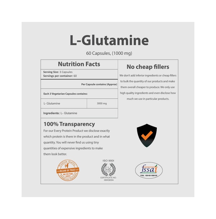 My FitFuel L-Glutamine 1000mg Capsule (110'S)