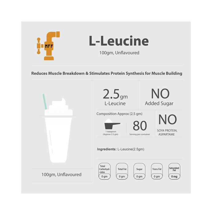 My FitFuel L-Leucine Powder Unflavoured (100gm)