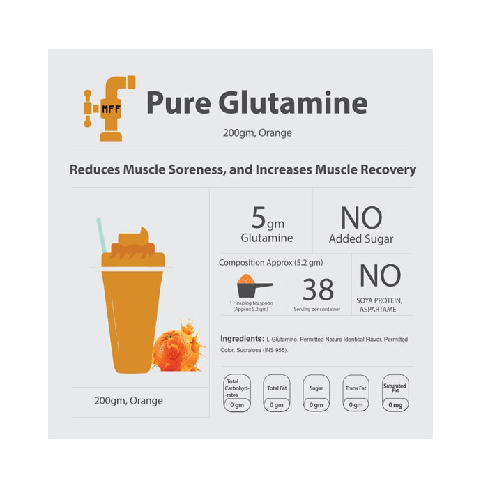 My FitFuel Pure Glutamine Powder Orange (100gm)