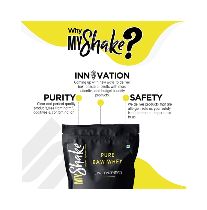 My Shake Pure Raw Whey 81% Concentrate Powder Unflavoured (907gm)