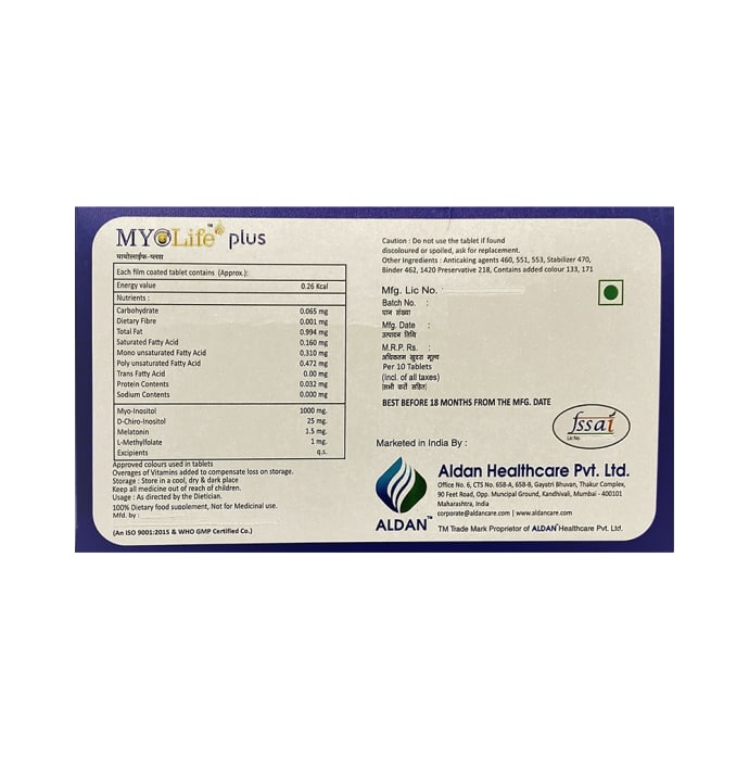 Myolife Plus Tablet (10'S)