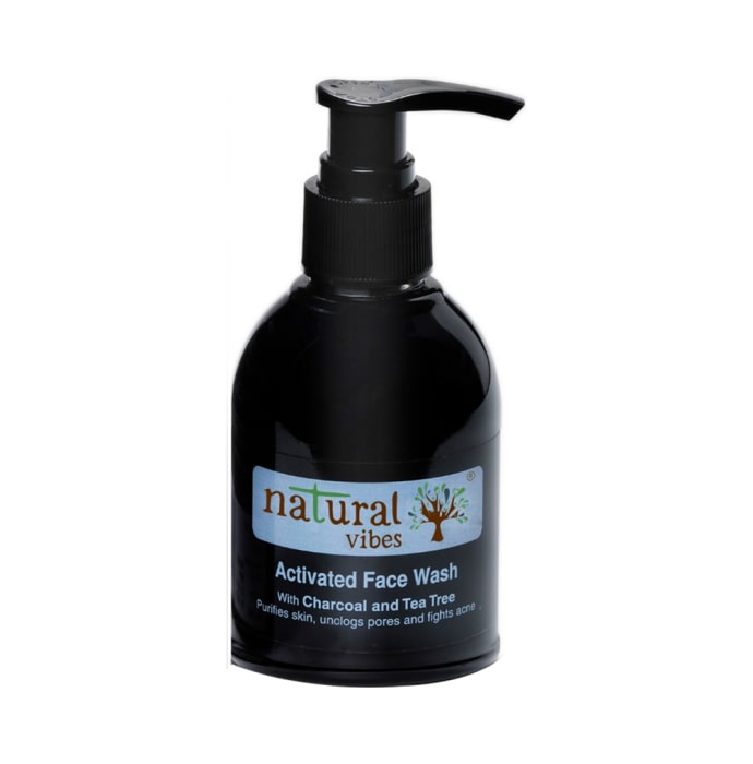 Natural Vibes Activated Charcoal and Tea Tree Face Wash (150ml)