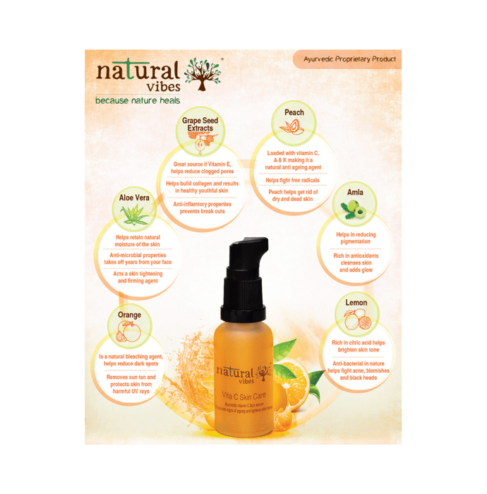 Natural Vibes Combo Pack of Brightening Face Wash 120ml and Vita C Face Serum 30ml