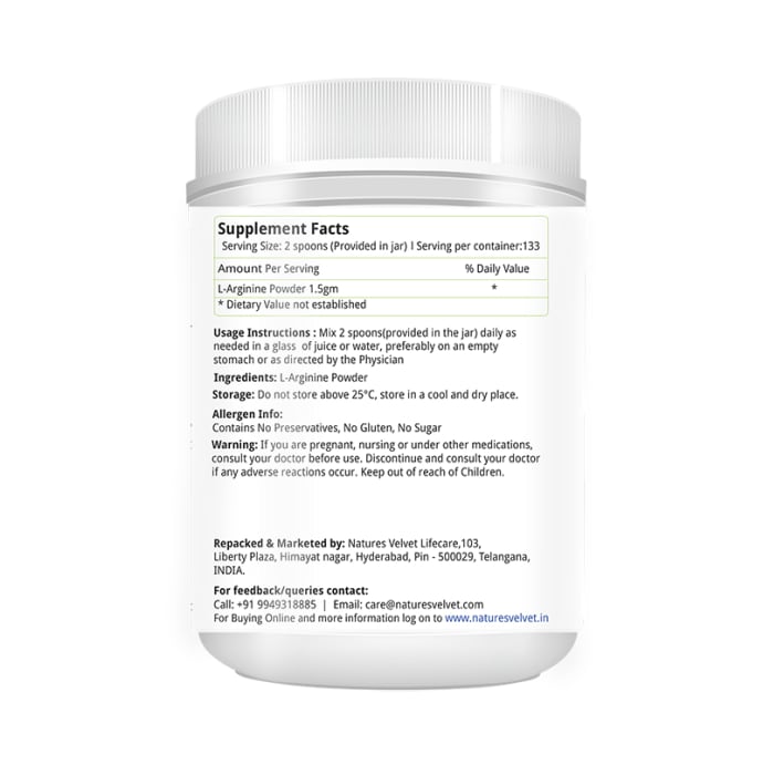 Nature's Velvet L-Arginine Powder (200gm)