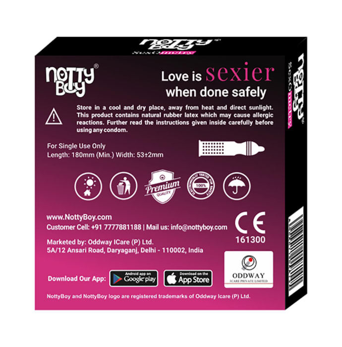 Notty Boy 3 in 1 Ribbed Dotted Contour SexOmetry Condom