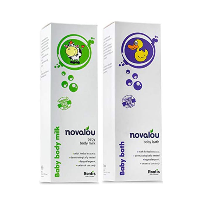 Novalou Combo Pack of Baby Body Milk & Baby Bath (200ml Each)