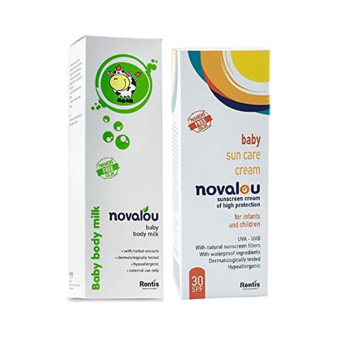 Novalou Combo Pack of Baby Body Milk 200ml and Baby Sun Care Cream 100ml