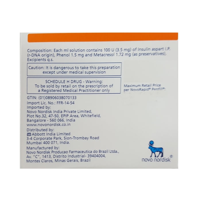 Novorapid 100IU / ml Solution for Injection