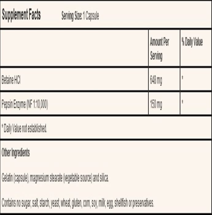 Now foods betaine hcl 648mg capsule (120'S)