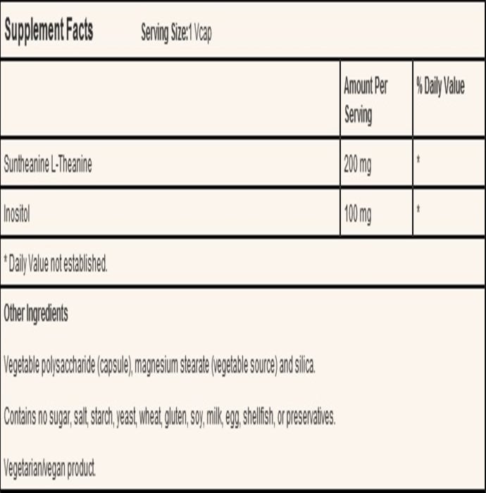 Now foods l-theanine 200mg veg capsule (60'S)