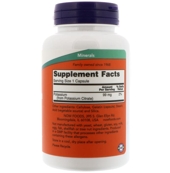 Now foods potassium citrate 99mg capsule (180'S)