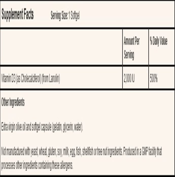 Now foods vitamin d3 2000iu softgels (240'S)