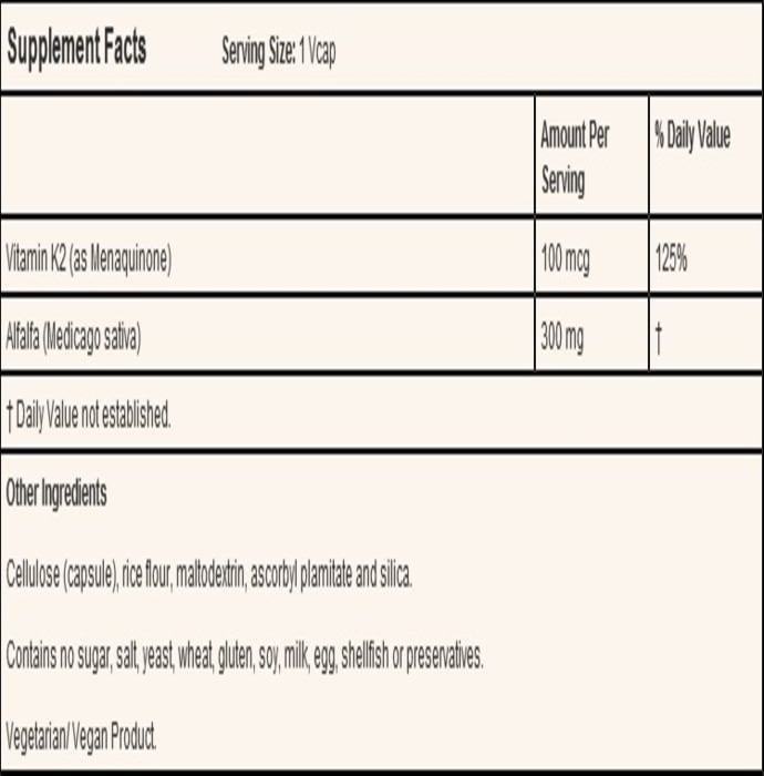 Now foods vitamin k-2 100mcg veg capsule (100'S)