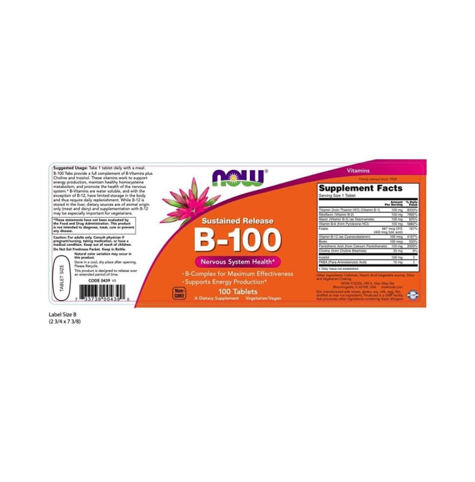 Now Sustained Release B 100 Tablet (100'S)