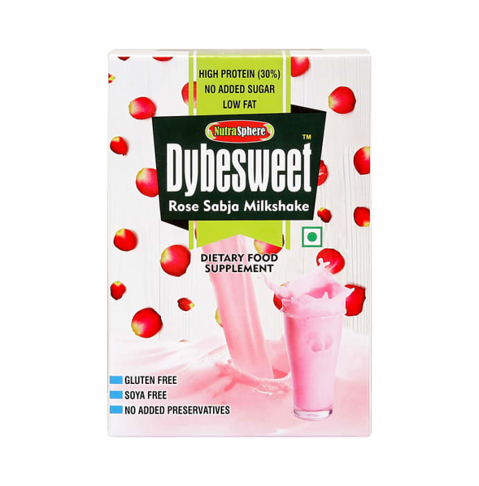 NutraSphere Dybesweet 200gm Milkshake Powder Rose Sabja Fat Burning