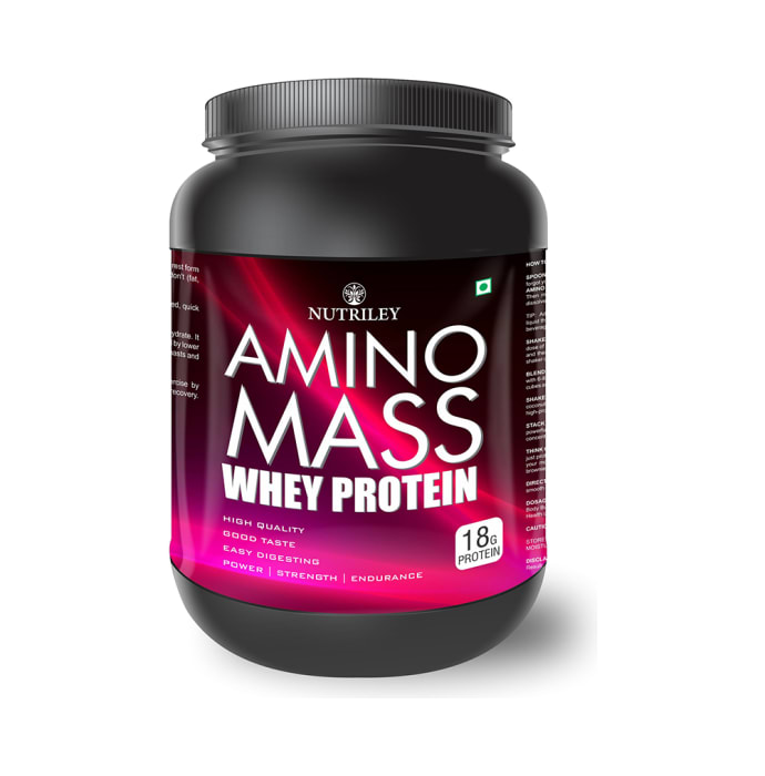 Nutriley Amino Mass Whey Protein Kesar Pista Badam (1kg)