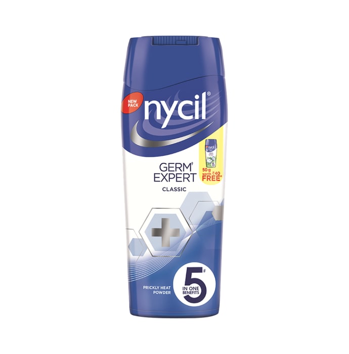 Nycil Germ Expert Prickly Heat Classic with Nycil Cool Herbal Powder 50gm Free Powder (150gm)