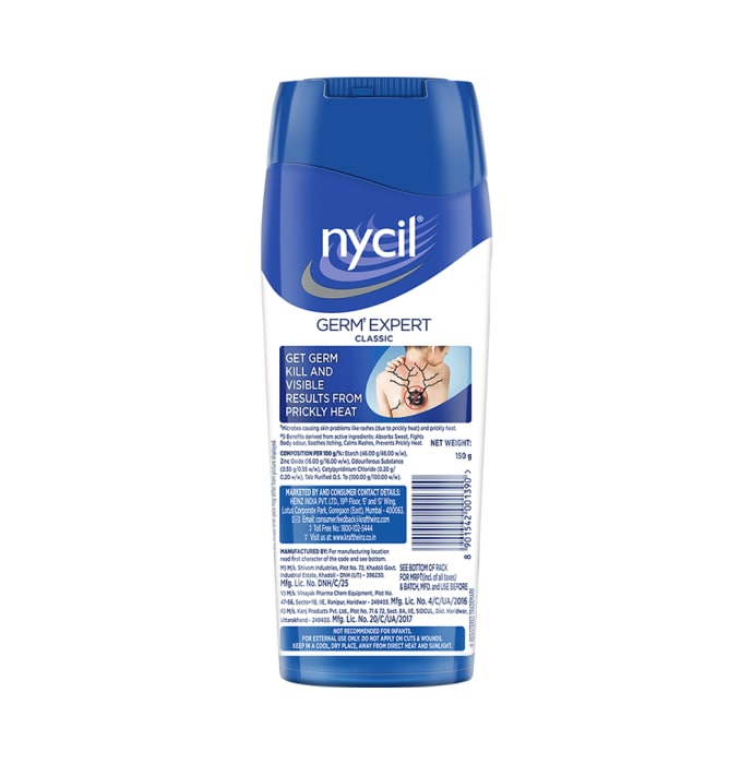 Nycil Germ Expert Prickly Heat Classic with Nycil Cool Herbal Powder 50gm Free Powder (150gm)