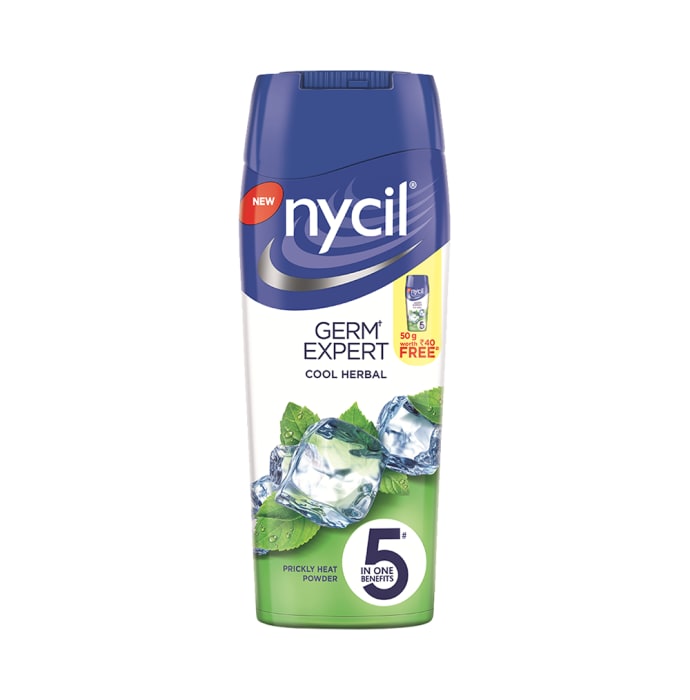 Nycil Germ Expert Prickly Heat Cool Herbal with Nycil Cool Herbal Powder 50gm Free Powder (150gm)