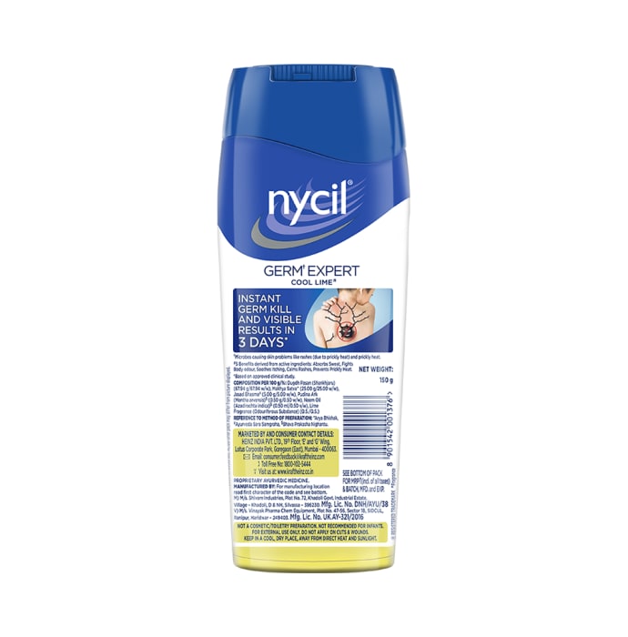 Nycil Germ Expert Prickly Heat Cool Lime with Nycil Cool Herbal Powder 50gm Free Powder (150gm)