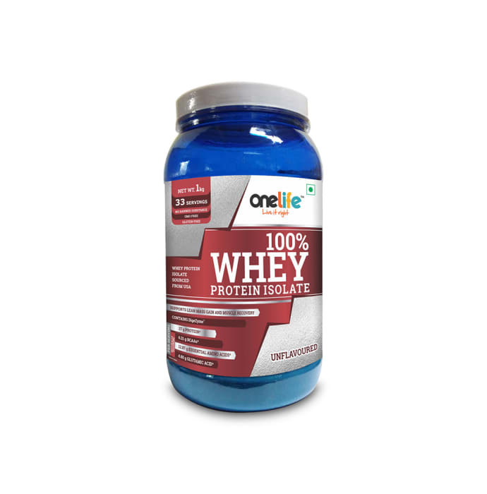 OneLife 100% Whey Protein Isolate Unflavoured (1kg)