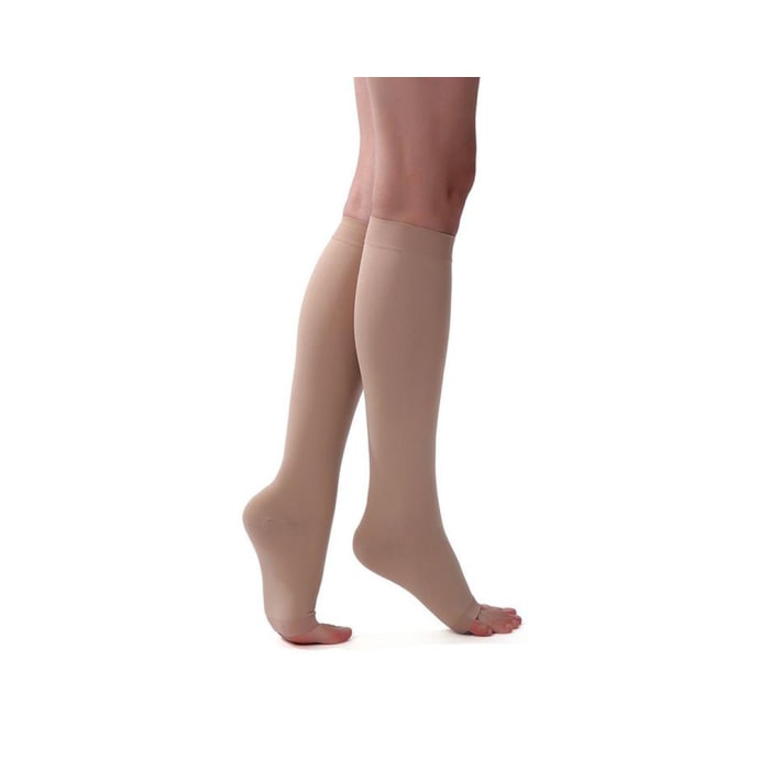 Ontex Cotton Compression Stockings Knee Length for Varicose Veins Small Beige