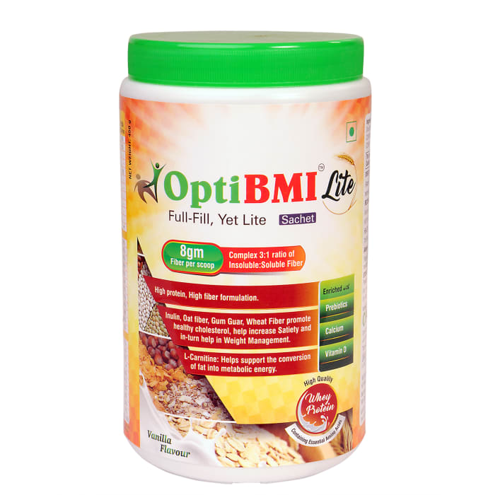 OptiBMI Lite Whey Protein Vanilla Powder (450gm)