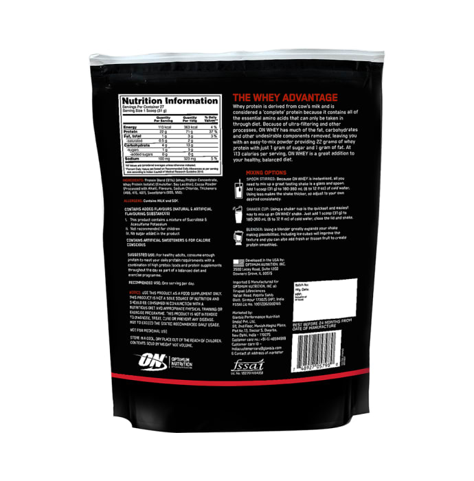 Optimum nutrition (on) whey chocolate