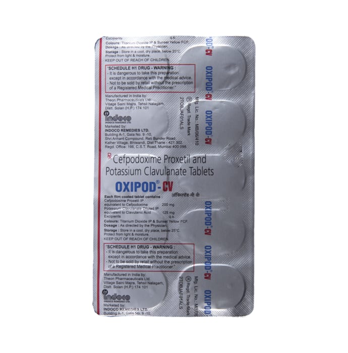 Oxipod CV 200 mg / 125 mg Tablet (10'S)