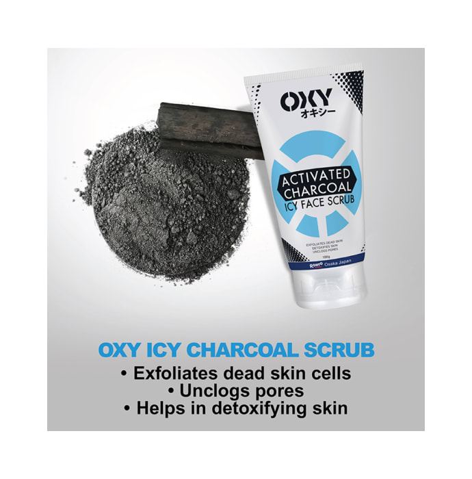 Oxy Activated Charcoal Icy Face Scrub (100gm)