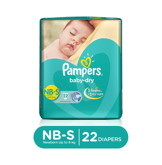 Pampers baby dry new born to small diaper nb-s