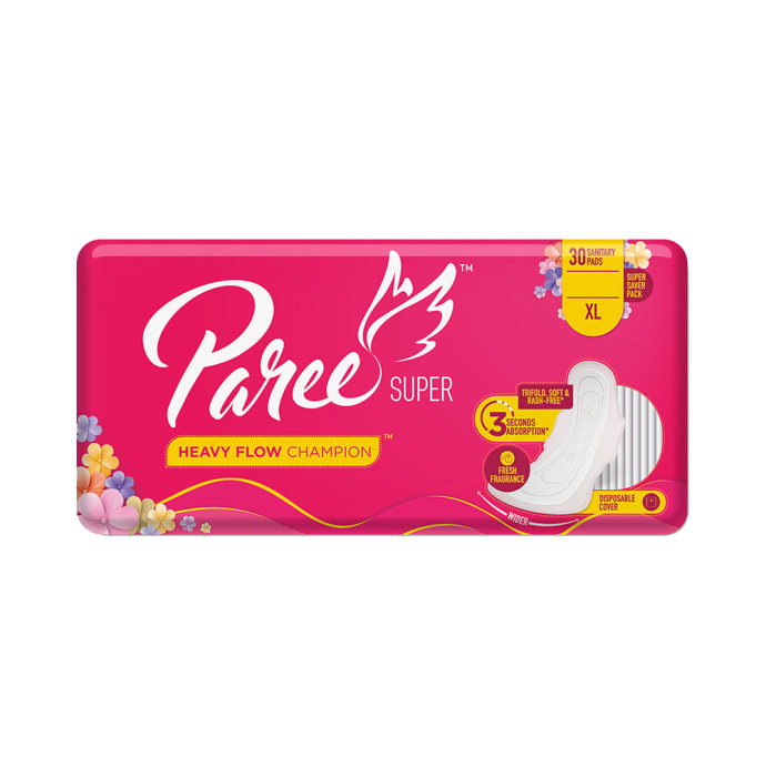 Paree Super Soft & Rash Free Sanitary Pads for Heavy Flow Pads XL