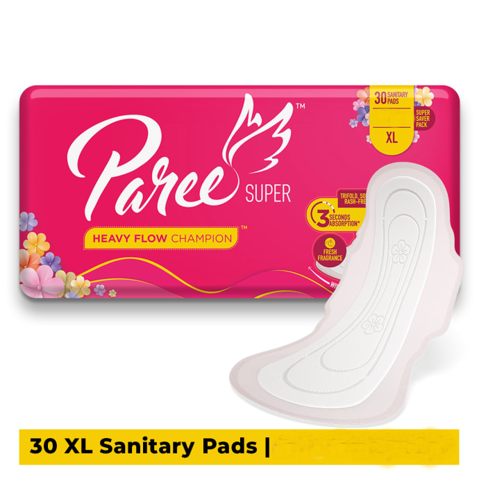 Paree Super Soft & Rash Free Sanitary Pads for Heavy Flow Pads XL