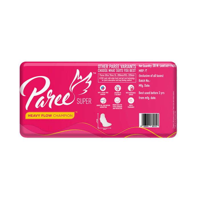 Paree Super Soft & Rash Free Sanitary Pads for Heavy Flow Pads XL