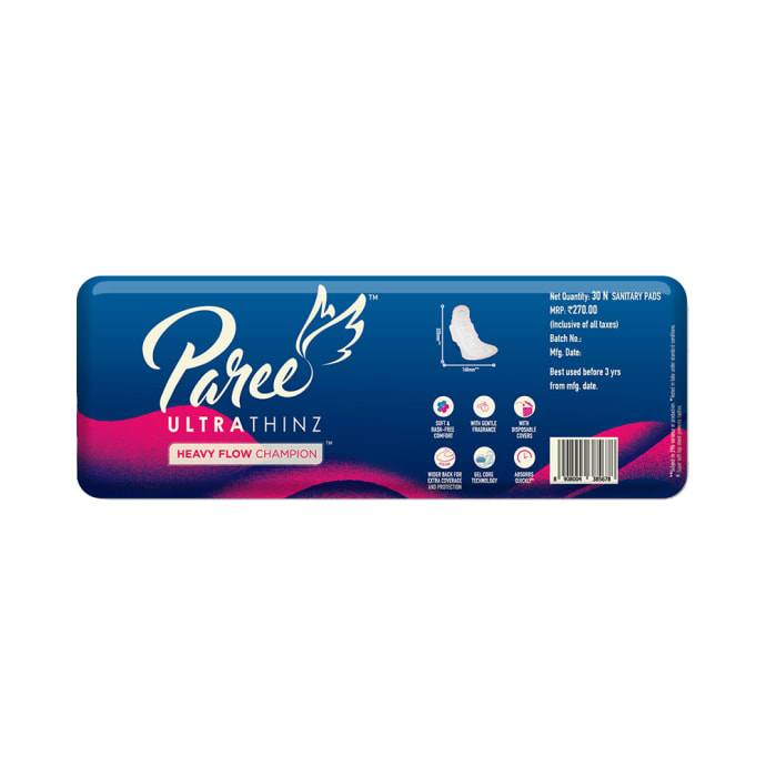 Paree Ultra Thinz Soft & Rash Free Sanitary Pads for Heavy Flow Pads XXL