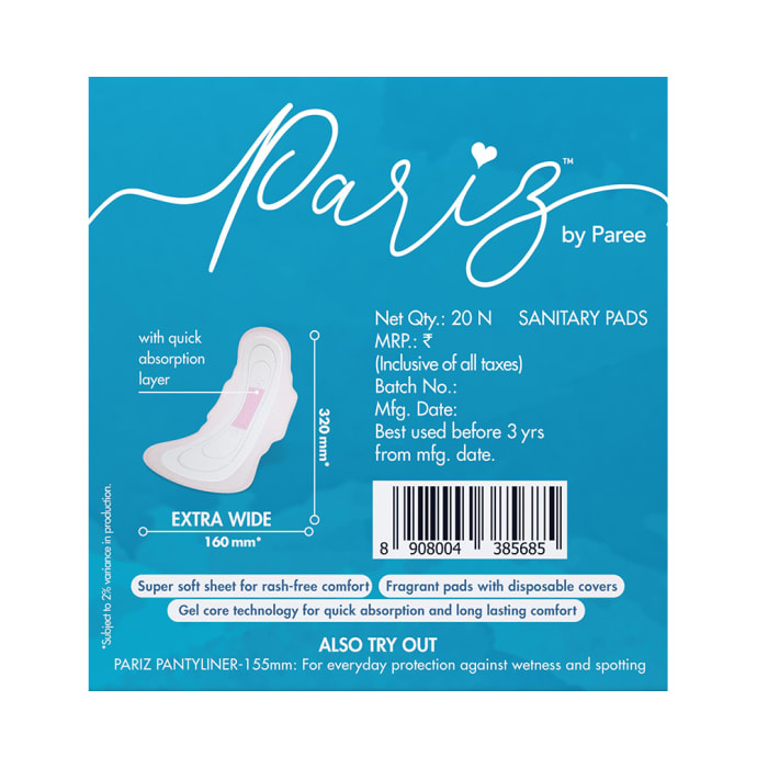 Pariz By Paree Premium Ultra Thinz Cotton Feel Sanitary Pads XXL