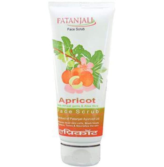 Patanjali ayurveda apricot scrub with wheat germ and aloe vera pack of 2