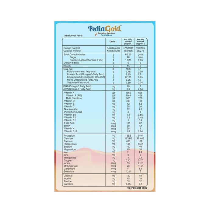 Pediagold powder chocolate (400gm)