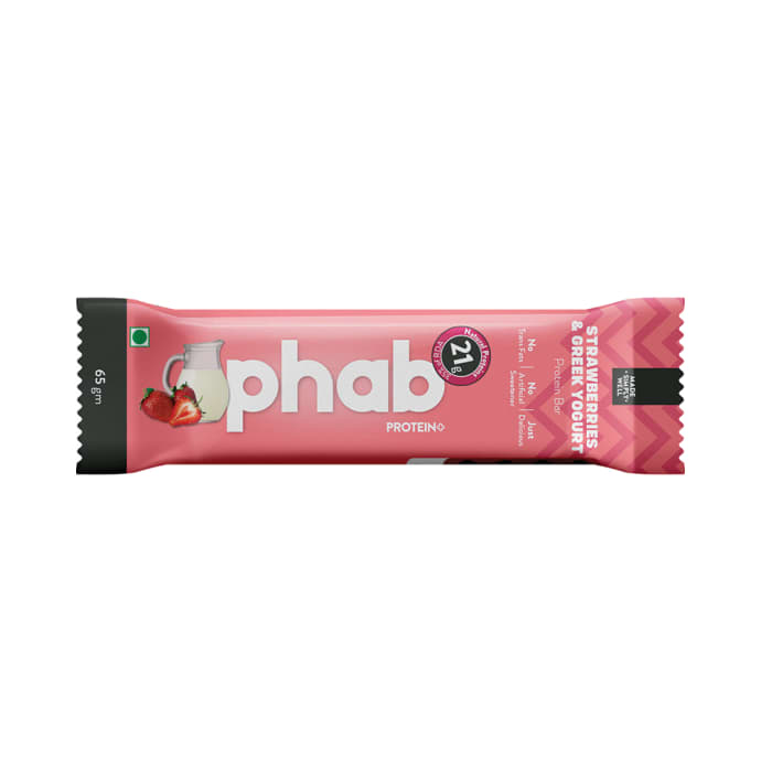 Phab Strawberries & Greek Yogurt Protein Bar (65gm Each)