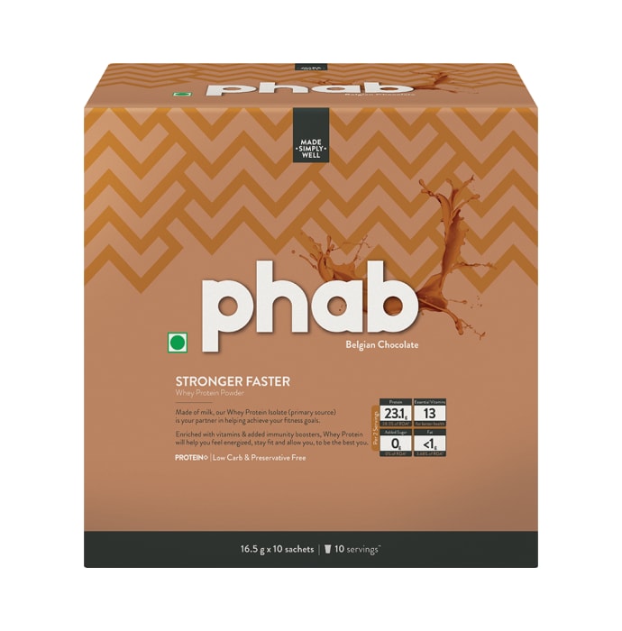 Phab Whey Protein Powder Sachet (16.5 gm Each) Belgian Chocolate