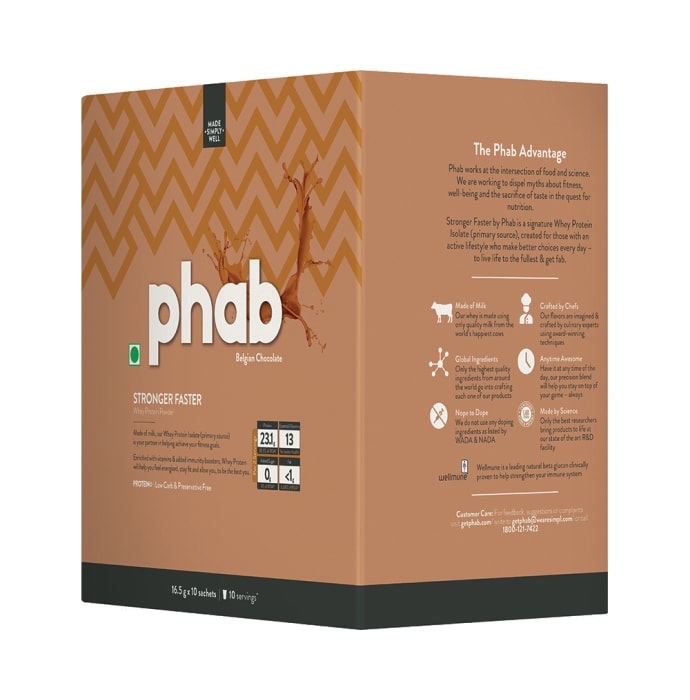 Phab Whey Protein Powder Sachet (16.5 gm Each) Belgian Chocolate