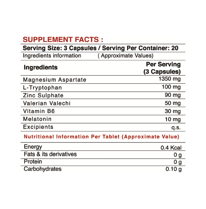 Pharmgrade Gold ZMA L-Tryptophan Melatonin Snooze Primetry Capsule (60'S)