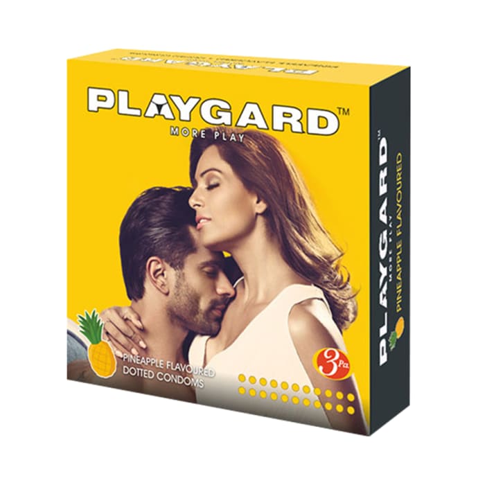 Playgard dotted condom pineapple pack of 4
