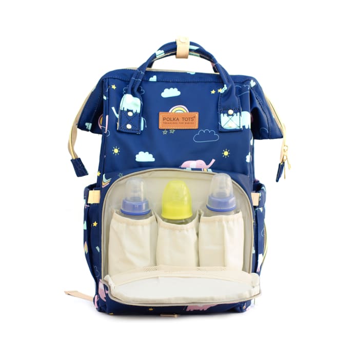 Polka Tots Babies Diaper Bag Blue Waterproof