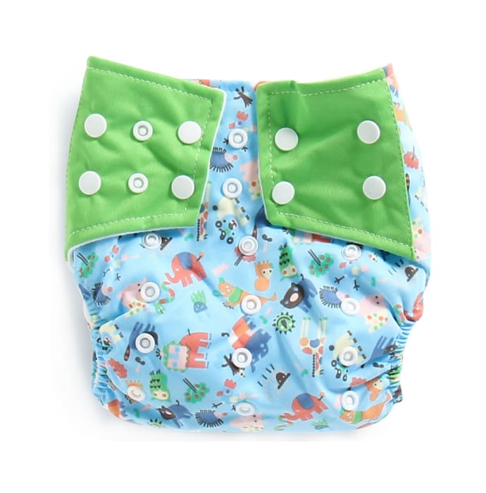 Polka Tots Blue Reusable Washable Coth Diaper with One Absorbent Diaper Liner