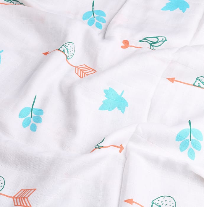 Polka Tots Organic Cotton Swaddle / Wrap Bird Print