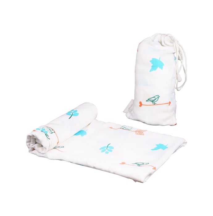 Polka Tots Organic Cotton Swaddle / Wrap Bird Print