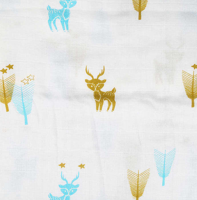 Polka Tots Organic Cotton Swaddle / Wrap Reindeer Print