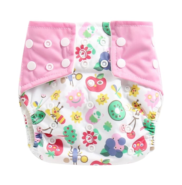 Polka Tots White Reusable Washable Coth Diaper with One Absorbent Diaper Liner